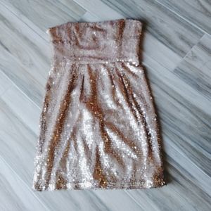 EUC Size 10 BCBG MaxAzria Gold Strapless Dress